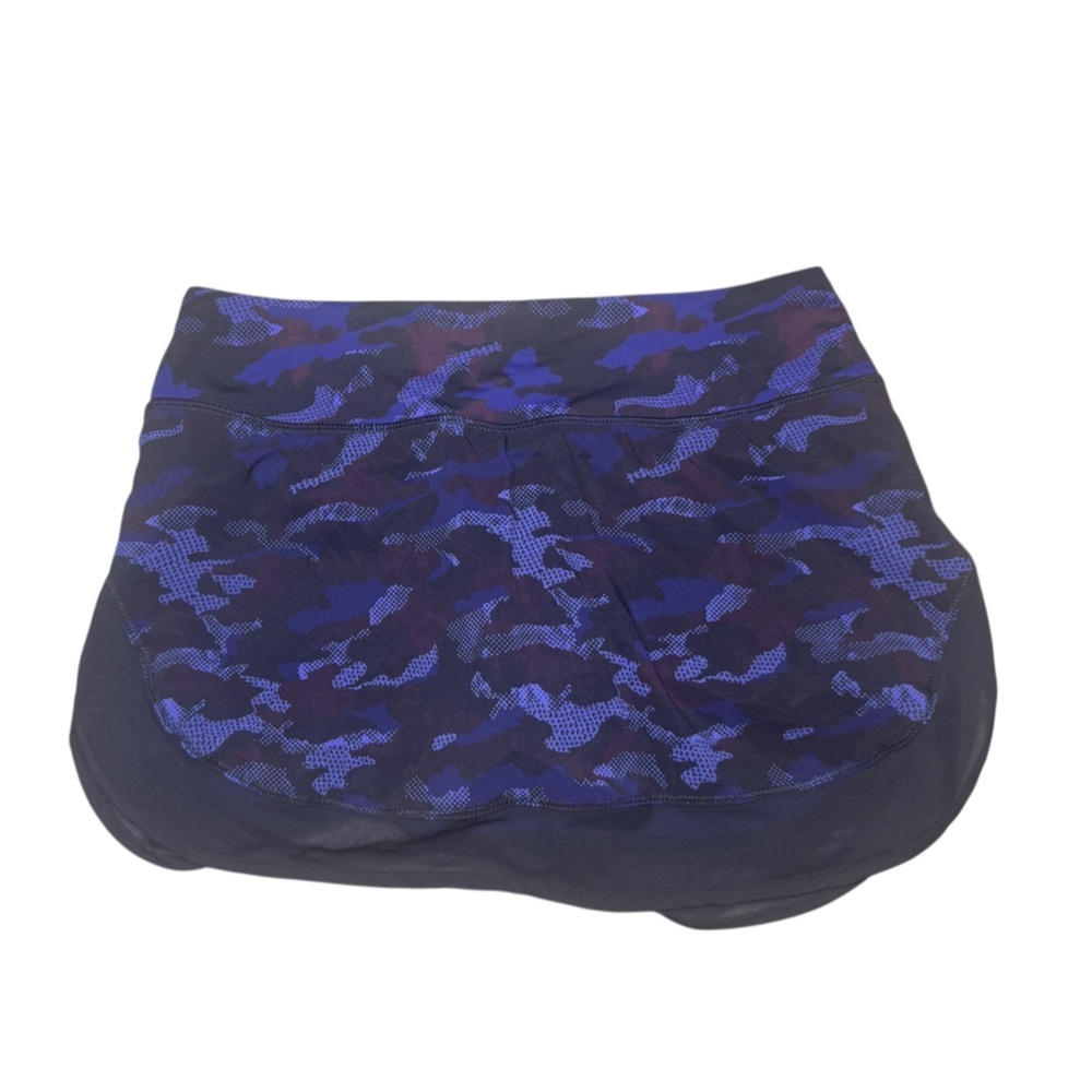 Lululemon Hotty Hot Skirt II Hounds Camo Emperor Blue Black Size 4 Athletic